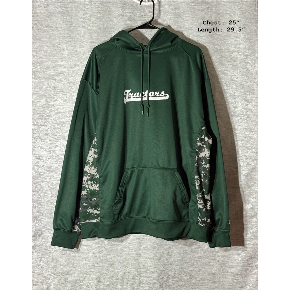 Badger Sport Mens Camo Colorblock Pullover Hoodie Tractors Green Size XL - Picture 1 of 3